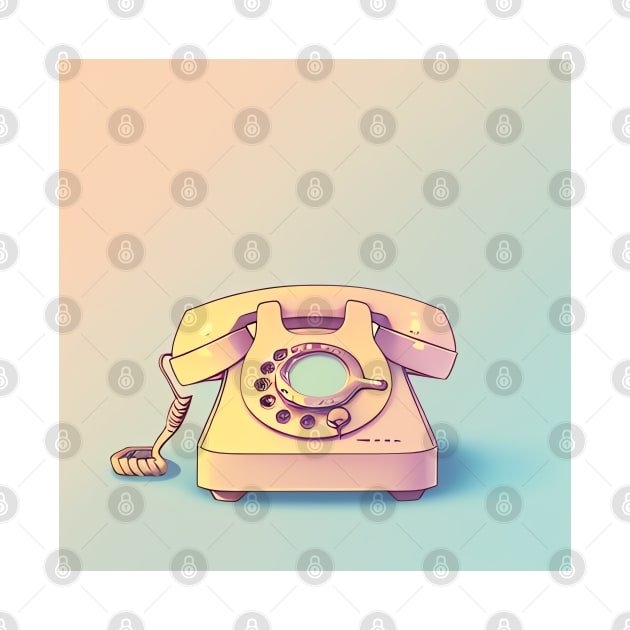 80s Style Pastel Pink Vintage Phone Drawing by thejoyker1986