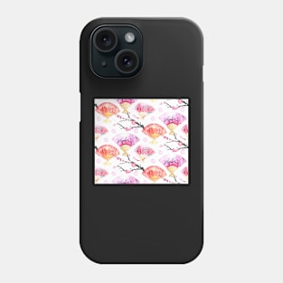 Sakura fan pattern Phone Case