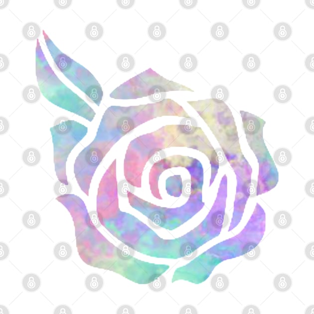 Pastel Tie-Dye Watercolor Rose by broadwaygurl18