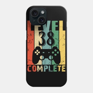 Vintage 38th Wedding Anniversary Level 38 Complete Funny Video Gamer Birthday Gift Ideas Phone Case