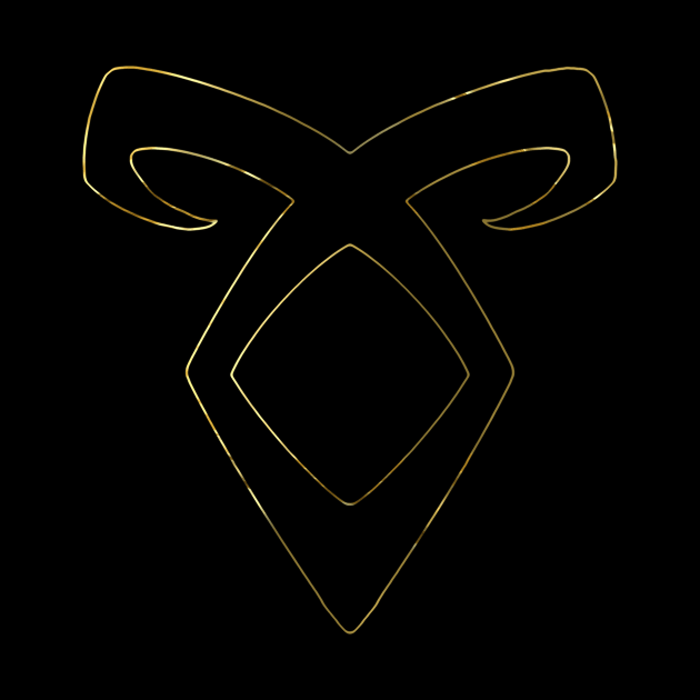 Shadowhunters rune / The mortal instruments - Angelic power rune silhouette (liquid gold) | Mundane | Malec | Parabatai | Alec, Magnus, Jace, Clary by Vane22april