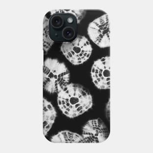 Shibori Kumo tie dye white dots over black Phone Case