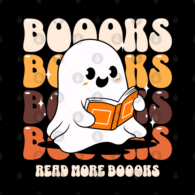Boooks Ghost Reading Books Read More by DetourShirts