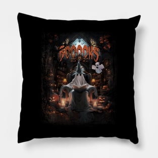 Halloween Ghost Sitting On Sofa Reading Book Lover Gothic Pillow