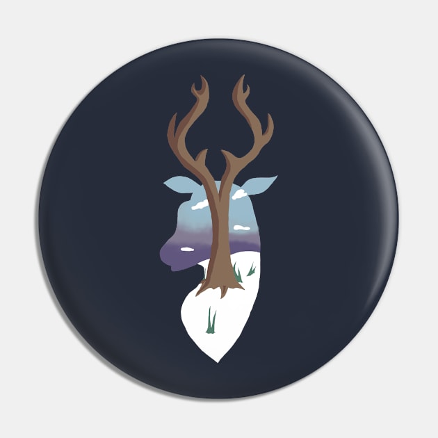 Winter is Deer Pin by CheshireArt