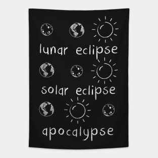 Lunar Solar Eclipse and Apocalypse Funny Science T-shirt Tapestry