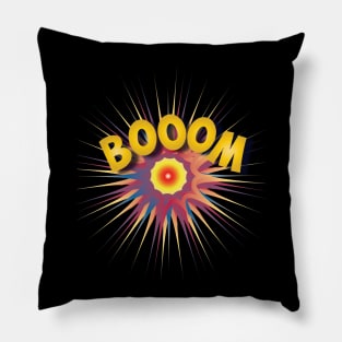 Basic dark with a booom sign Pillow