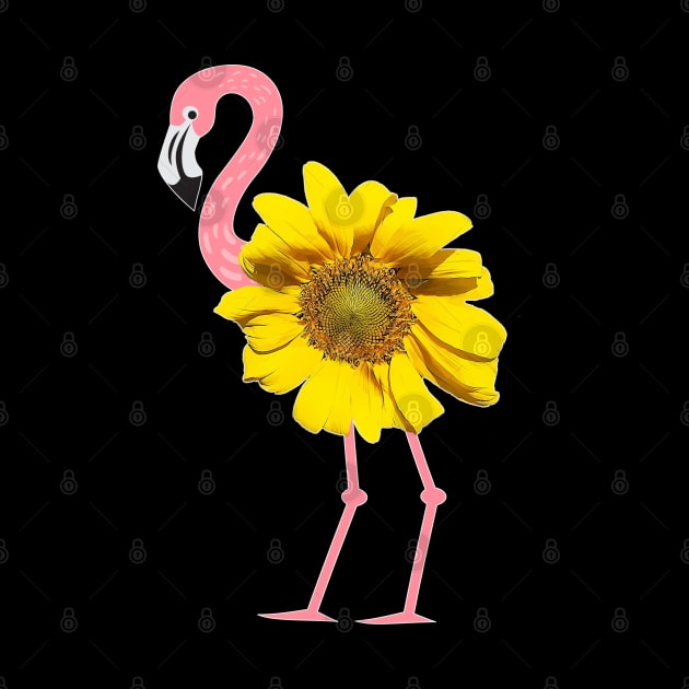 Pink Flamingo Yellow Sunflower Bird Body by Rosemarie Guieb Designs