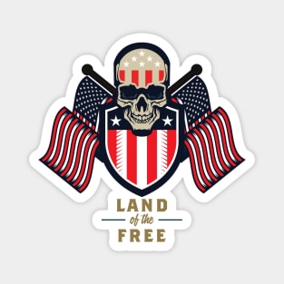 Land of the Free Skull v2 Magnet