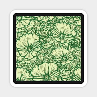 Hand Drawn Flower Seamless Pattern Magnet