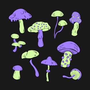 Trippy Psychedelic Neon Mushrooms T-Shirt