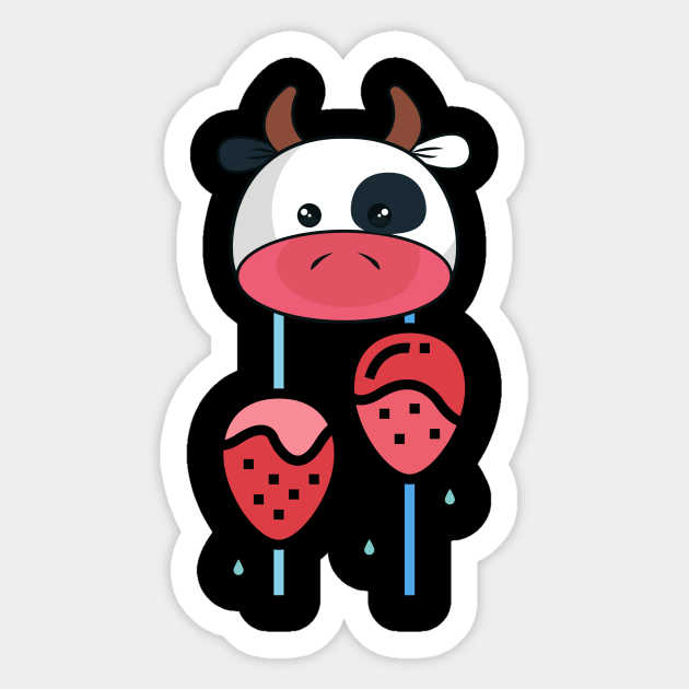 Strawberry Cow Bestfriends Cute Cartoon Strawberry Cow Sticker Teepublic Unique strawberry cow stickers designed and sold by artists. strawberry cow bestfriends cute cartoon