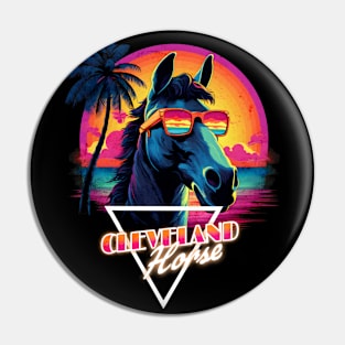 Retro Wave Cleveland Horse Vibes Pin