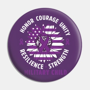 Purple Up for Military Kid Us Flag Cool Military Child Month Pin