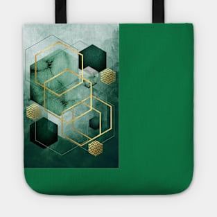 Abstract Green Geometric Tote