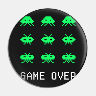 Game Over - Retro Arcade Gaming Pixel Art Pin