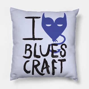 I Love BluesCraft (dark on light) Pillow