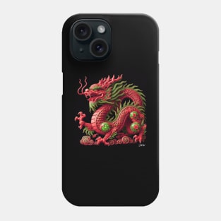 red crimson wood mexican quetzalcoatl dragon ecopop in render art Phone Case