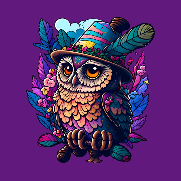 Colorful Cute Owl by Whole Lotta Pixels