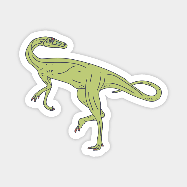 Elaphrosaurus - Bipedal Dinosaur - Extinct Ceratosaur Magnet by DeWinnes