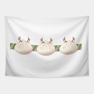 Reindeer Holiday Holly Bao Ribbon Tapestry