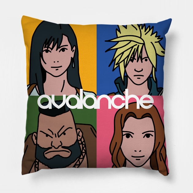 Avalanche (FF7 Line-up) Pillow by Cleobule
