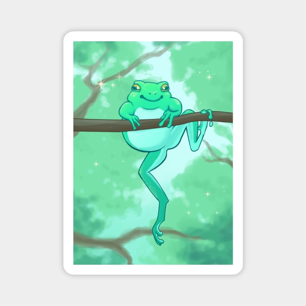 Hang in There Froggy Magnet by sheehanstudios