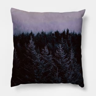 Vibrant Violet Misty Forest Pillow