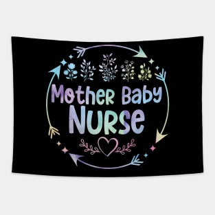 Mother Baby Nurse cute floral watercolor Tapestry