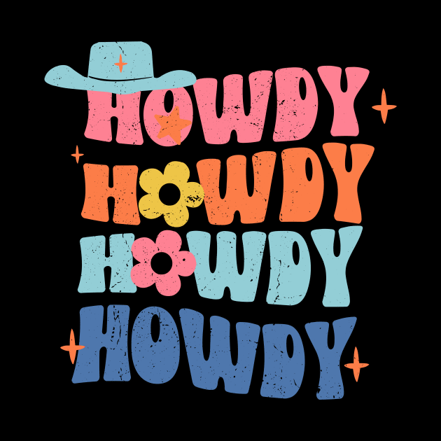 Groovy Howdy Rodeo Western Country Southern Cowgirl colorful by KRMOSH