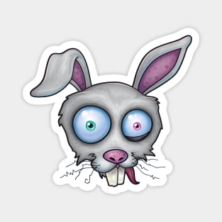 Crazy White Rabbit Magnet