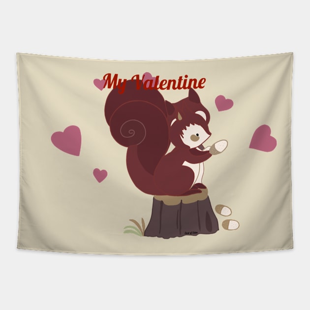 Squirrels valentine Tapestry by EastofEden