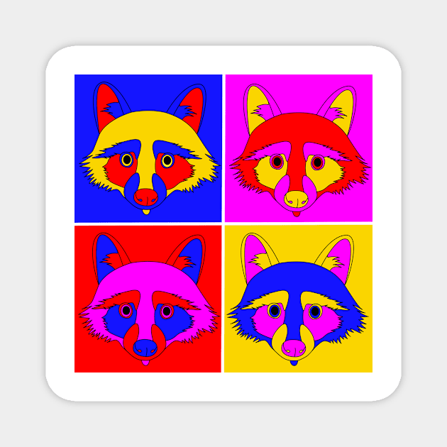 Pop Art Raccoon Print Magnet by astonishingemma