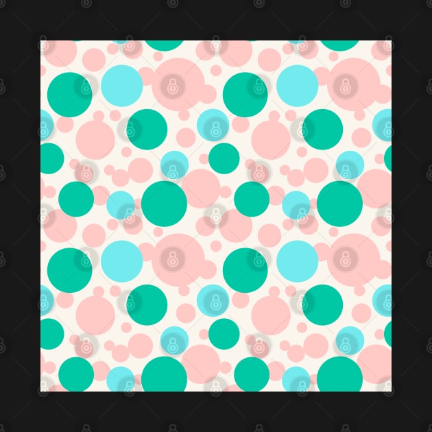 Green, blue and pink circles over beige by marufemia