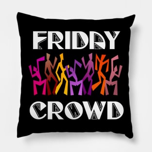 Friday crowd colorful dancing people Pillow