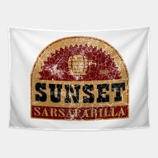 Sunset Sarsaparilla distressed logo Tapestry