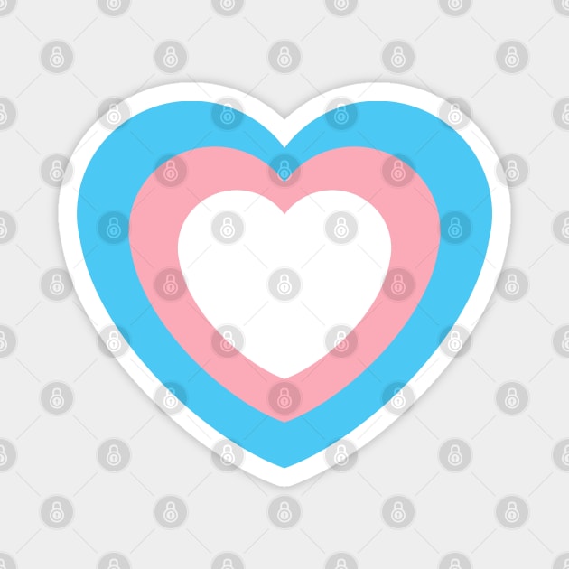 Transgender Flag Colors as Heart Magnet by kitispa