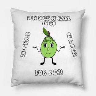 Pear-Shaped Funny Life Lesson Cartoon Pillow