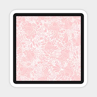 Birds and swirly flowers soft pink Magnet