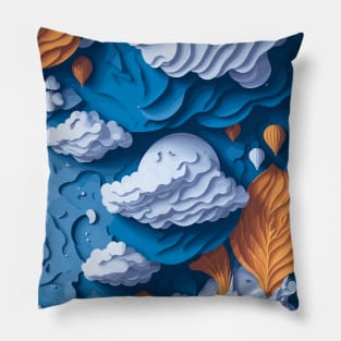 3D Clouds Quilled Paper Design Pillow