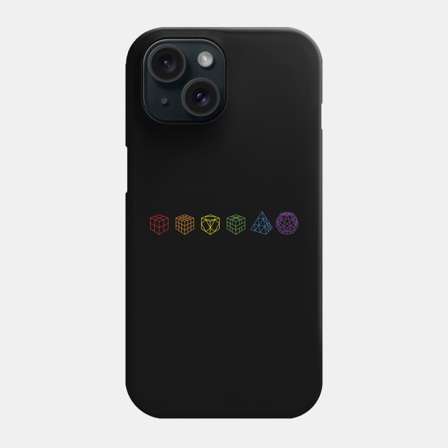 Rainbow Cube Lineup - Rubik's Cube Inspired Design for people who know How to Solve a Rubik's Cube Phone Case by Cool Cube Merch