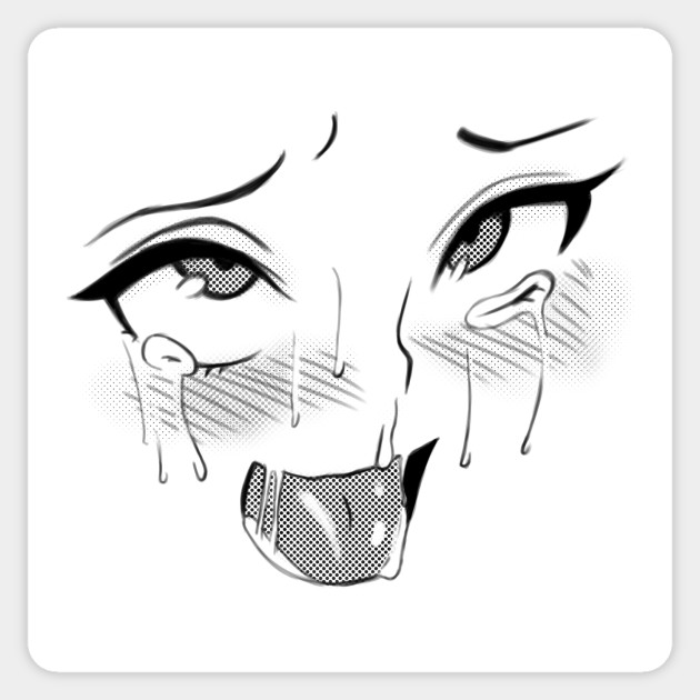 Ahegao Funny 3 Manga Girl Pegatina Teepublic Mx