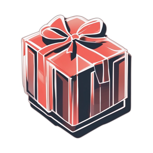 Vibrant Gift Box with Festive Bow Illustration No. 627 by cornelliusy