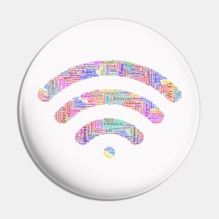 Wi-Fi Signal Symbol Silhouette Shape Text Word Cloud Pin