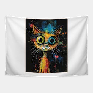 Cat Painting Colorfull Pop Art Design For Cat Onwer Tapestry