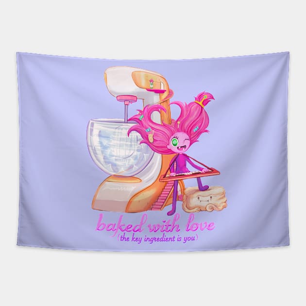 Baked with love, the Candy Queen Tapestry by art official sweetener