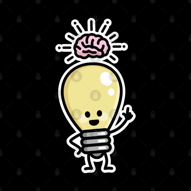 Light bulb idea brains creative genius funny creativity nerd by LaundryFactory