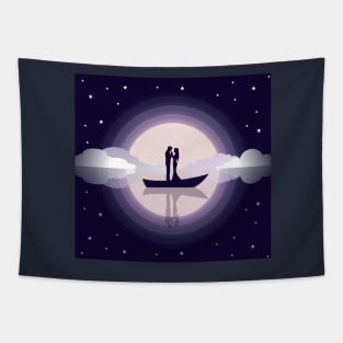 Couple love feel landscape vactor Art Tapestry