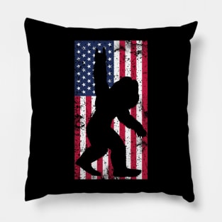 Patriotic Myth: Retro Bigfoot Meets July 4th Pillow