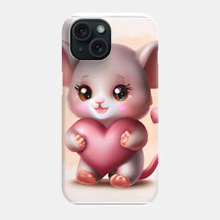 Cute Baby Mouse with Valentine's Hear Phone Case